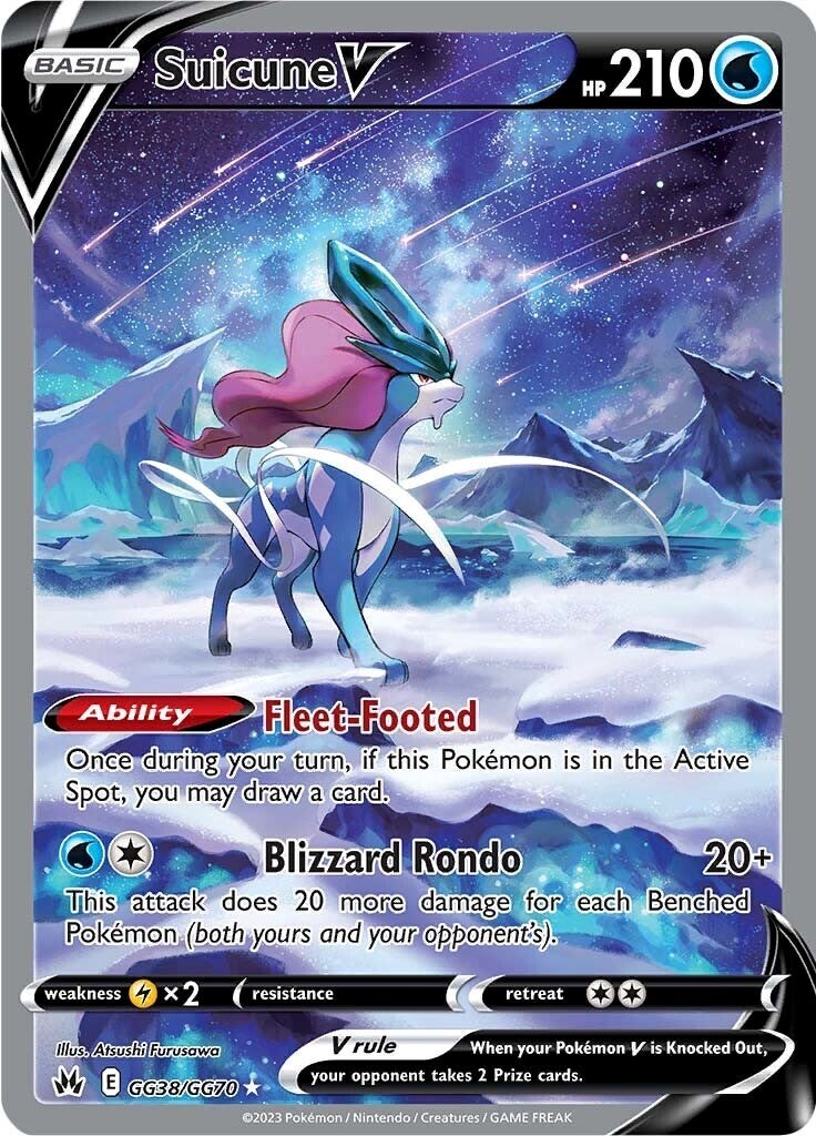 🌟Suicune V GG38 Crown Zenith Galarian Gallery GRADE 10 PRISTINE GOLD LABEL!💨