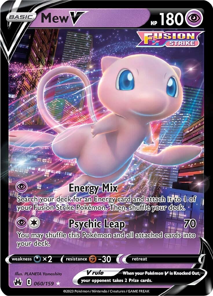 ‼️Mew V 060/159 Crown Zenith Holo GRADE 10! SHIPS FAST SAME DAY!💨SHOOT AN OFFER
