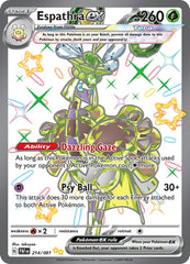 ‼️Pokemon Espathra ex 214/091: Paldean Fates Holo GRADE 10! SAME DAY SHIP!💨