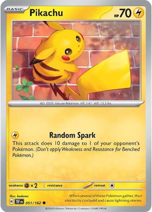 ‼️Pokemon Pikachu 051/162: Temporal Forces Reverse Holo GRADE 10~ SHOOT OFFER💨