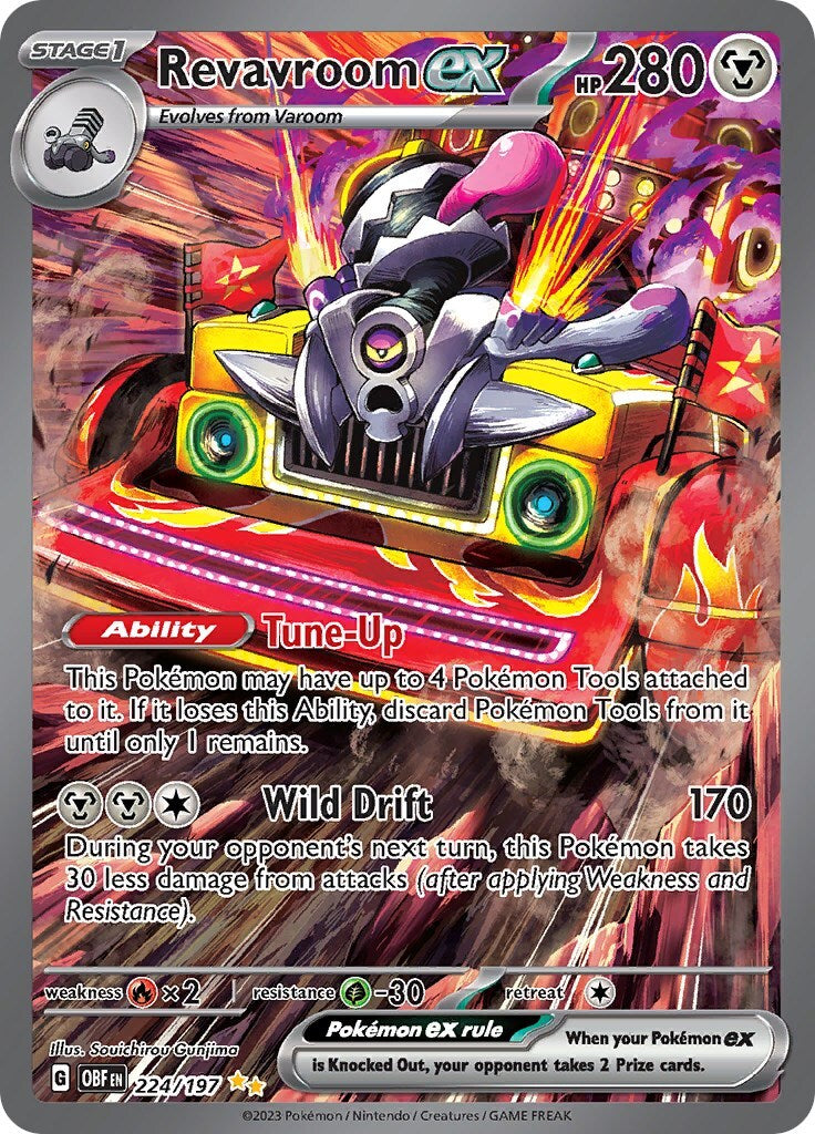 ‼️Pokemon Revavroom ex 224/197: Obsidian Flames Holo GRADE 10~SHOOT OFFER!💨