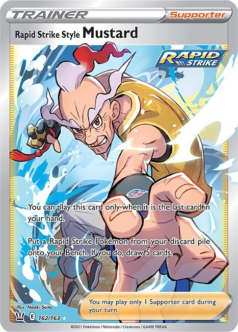 ‼️Rapid Strike Style Mustard (Full Art) 162/163: Battle Styles Holo GRADE 9.5!💨