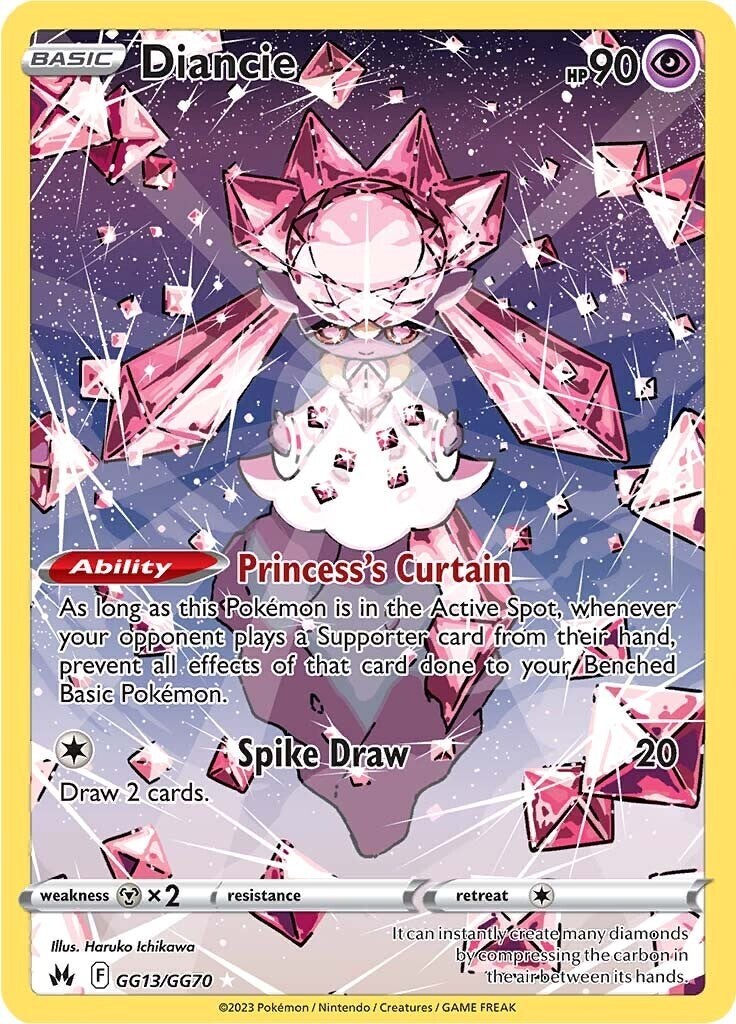 ‼️Pokemon Diancie GG13/GG70 Crown Zenith: Galarian Gallery Holo GRADE 10!💨