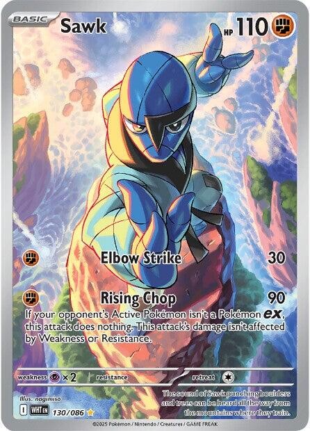 🚨 Sawk 130/086: White Flare Holo TAG GRADE 9! SAME DAY SHIP~SHOOT OFFER!💨