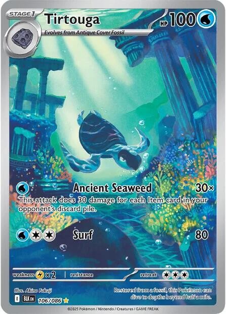 🐢 TIRTOUGA 2025 POKÉMON BLACK BOLT #106 TAG GRADE 8! FAST SHIP~SHOOT OFFER!💨