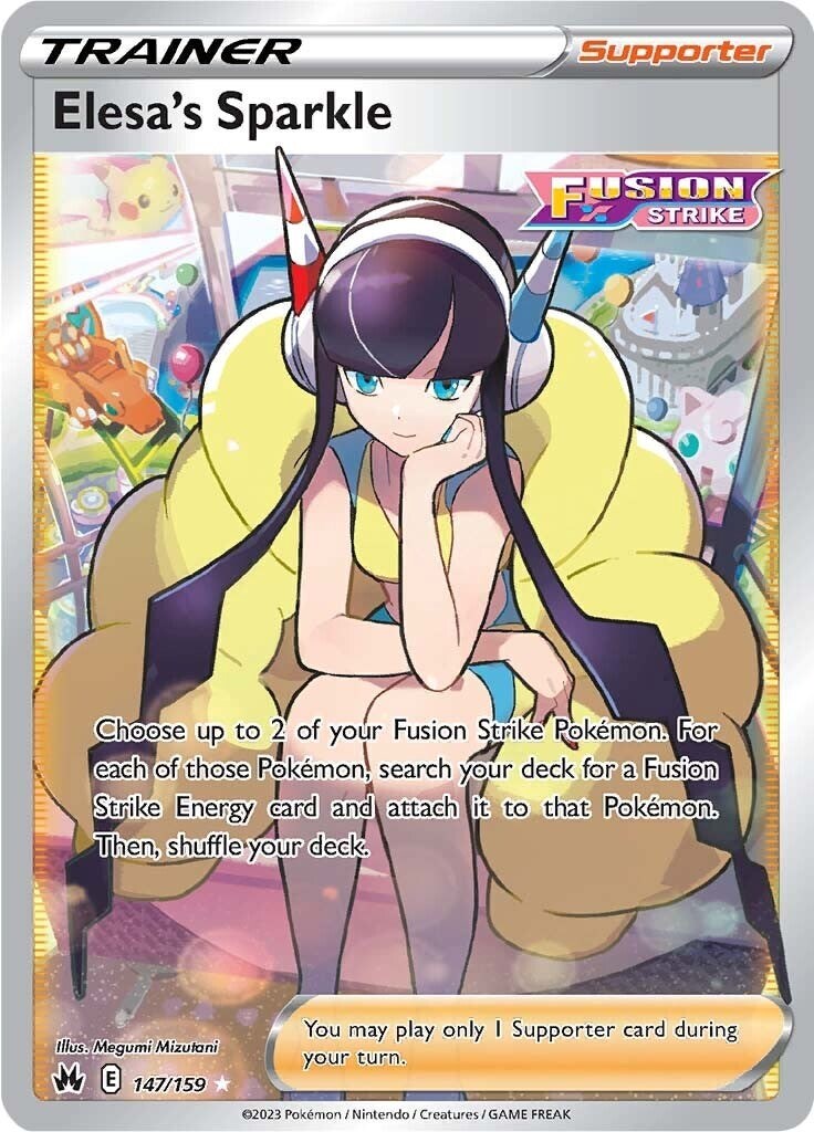 ‼️Pokemon Elesa's Sparkle (Full Art) 147/159 Crown Zenith Holo PSA 8~FAST SHIP💨