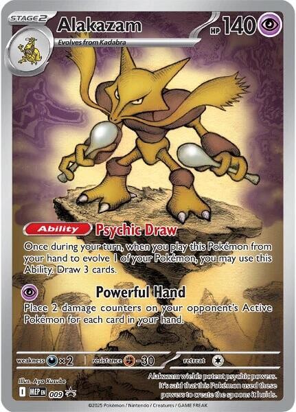‼️Alakazam #009 Mega Evolution Promo Holo GRADE 10 PRISTINE GOLD LABEL TOP POP💨