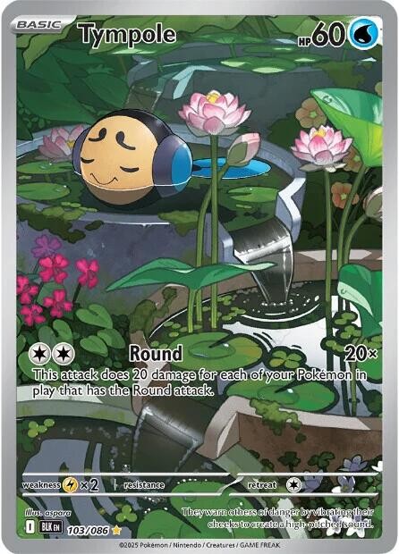 ‼️TYMPOLE 2025 POKÉMON SCARLET & VIOLET BLACK BOLT #103/086 TAG GRADE 9!💨