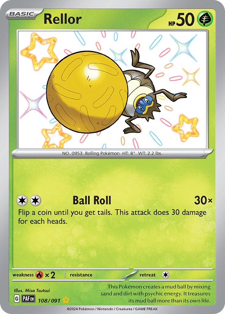 ‼️Pokemon Rellor #108: Paldean Fates Holo GRADE 10! FAST SHIP~SHOOT OFFER!💨