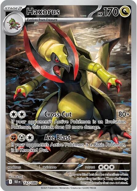 ‼️HAXORUS 2025 POKÉMON SCARLET & VIOLET BLACK BOLT #147/086 TAG GRADE 9!💨