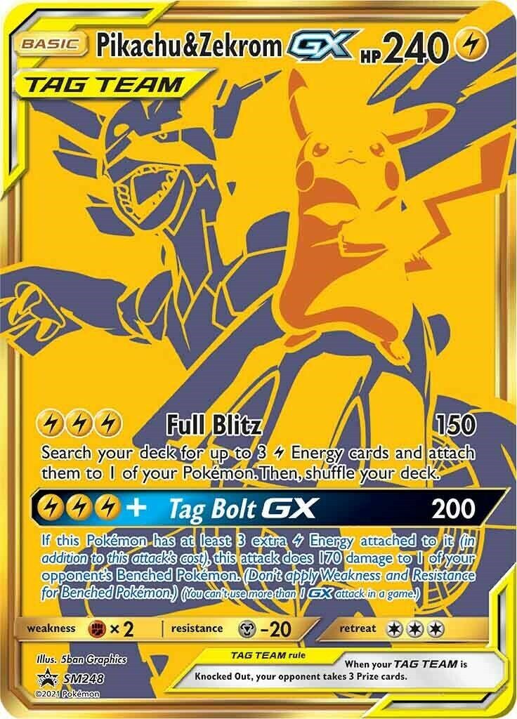 ‼️Pokemon Pikachu & Zekrom GX SM248~ GRADE 10! SHIPS FAST SAME DAY!💨