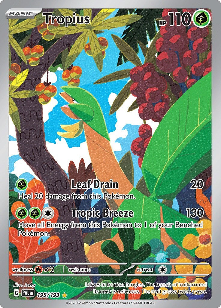 ‼️Tropius 195/193: Paldea Evolved Holo GRADE 10! SHIPS SAME DAY~SHOOT OFFER!💨