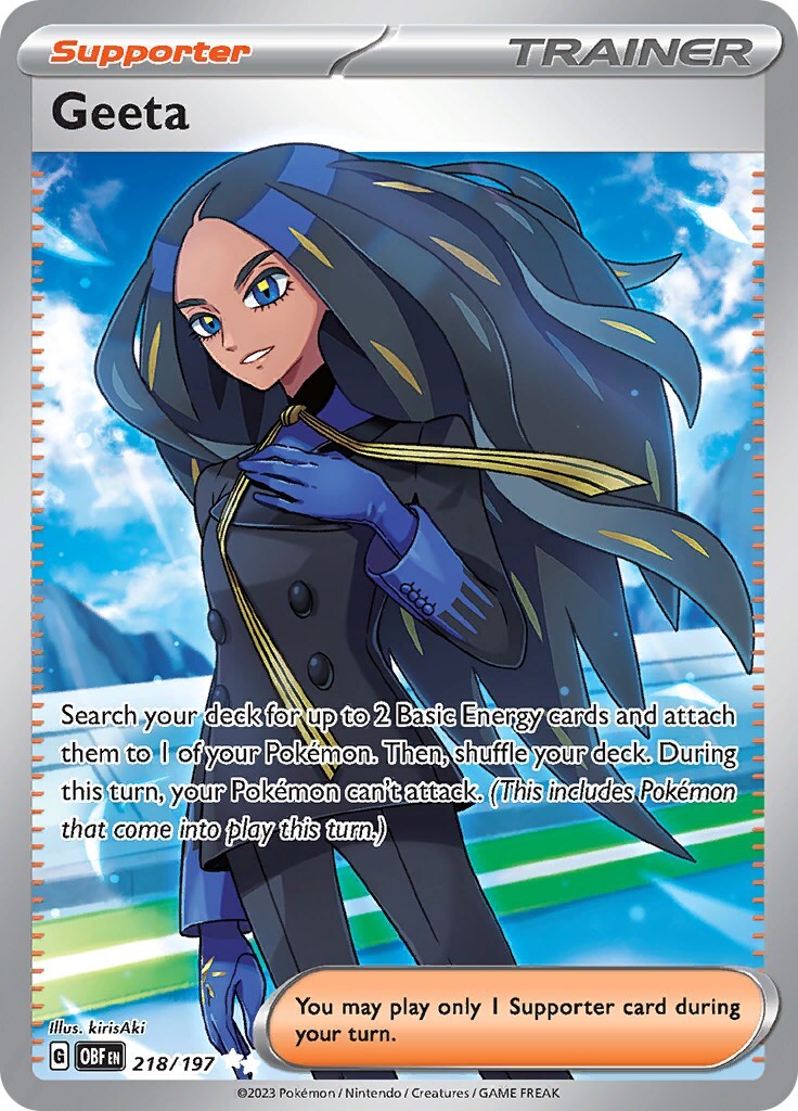 ‼️Pokemon Geeta 218/197: Obsidian Flames Holo GRADE 8.5! SAME DAY SHIP!💨