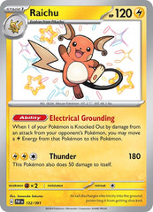 ‼️RAICHU 2024 POKÉMON SCARLET & VIOLET PALDEAN FATES #132/091~ TAG GRADE 9!💨