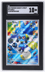 ‼️Riolu 215/198 SV01: Scarlet & Violet Base Set Holo GRADE 9! SHIPS SAME DAY!💨