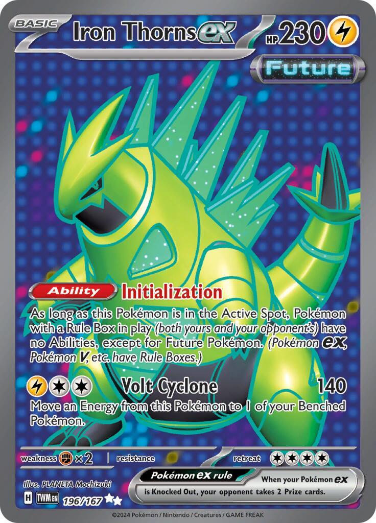 ‼️Pokemon Iron Thorns ex 196/167: Twilight Masquerade Holo GRADE 9.5~FAST SHIP💨