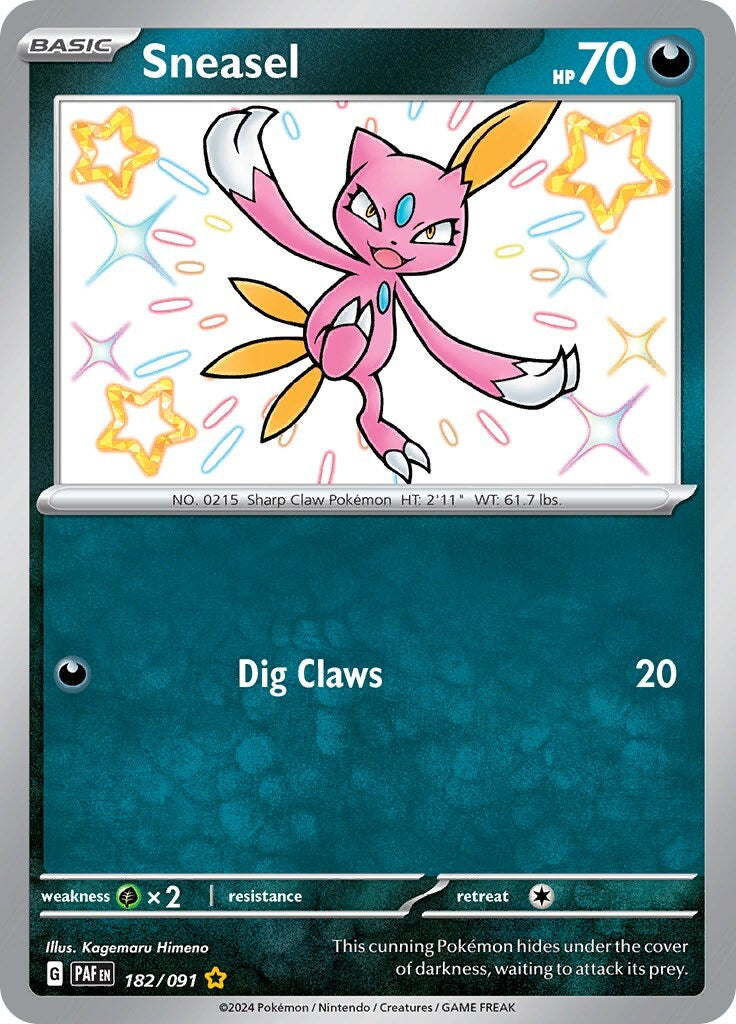 ‼️Pokemon Sneasel 182/091: Paldean Fates Holo GRADE 10! FAST SHIP~SHOOT OFFER!💨