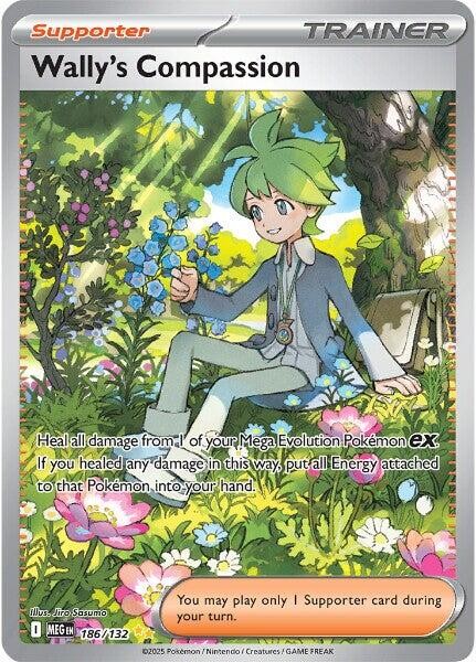 ‼️Wally's Compassion 186/132: Mega Evolution GRADE 8.5! FAST SHIP~SHOOT OFFER💨