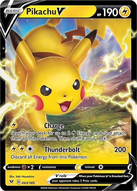 ⚡️Pikachu V 043/185: Vivid Voltage Holo GRADE 9! FAST SHIP~SHOOT A OFFER!💨