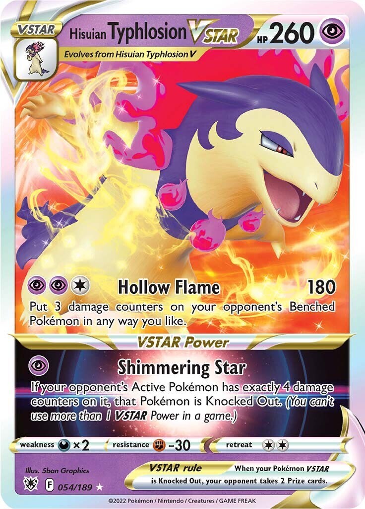 ‼️Hisuian Typhlosion VSTAR 054/189: Astral Radiance Holo GRADE 10~SHOOT OFFER!💨