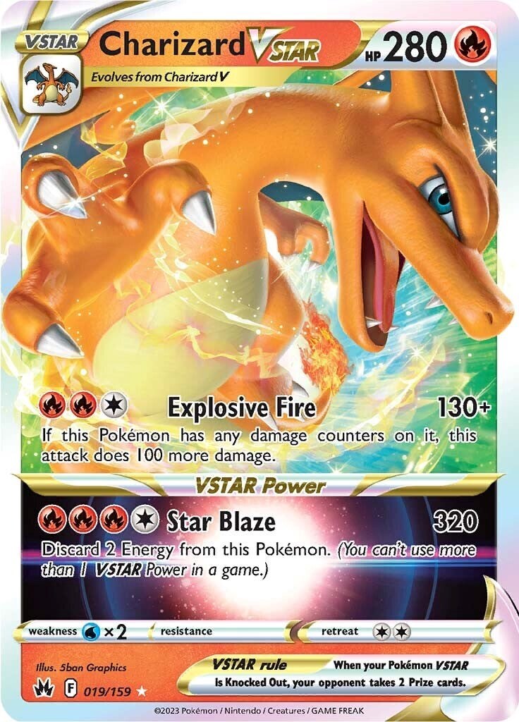 ‼️Pokemon Charizard VSTAR 019/159 Crown Zenith Holo GRADE 10! SHIPS SAME DAY💨