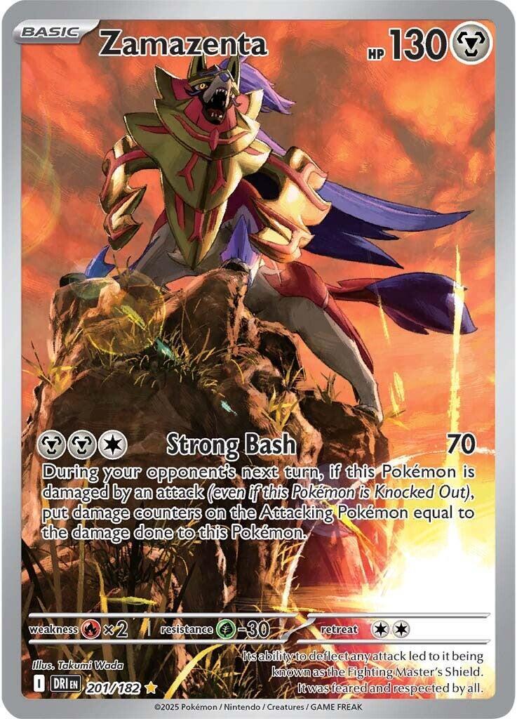 ‼️Zamazenta Pokémon (2025) Destined Rivals - 201 Illustration Rare~GRADE 9.5!💨