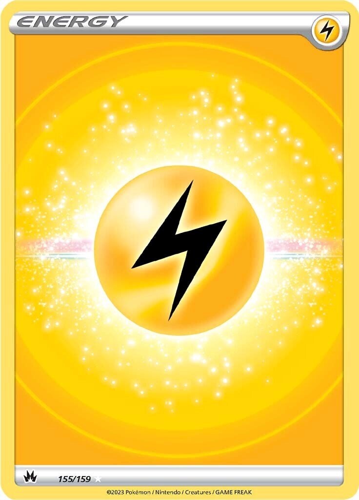 ‼️Pokemon Lightning Energy (Texture Full Art) 155/159 Crown Zenith Holo GRADE 10
