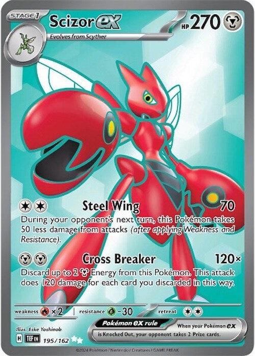 ‼️POKEMON Scizor ex #195: Temporal Forces Holo GRADE 9.5~FAST SHIP~SHOOT OFFER💨