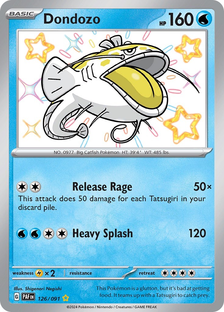 ‼️Pokemon Dondozo 126/091: Paldean Fates BABY SHINY GRADE 10! SAME DAY SHIP!💨