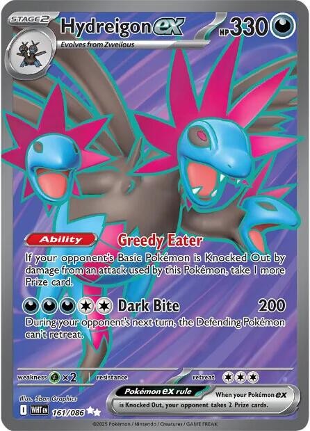 ‼️Hydreigon ex 161/086: White Flare Holo TAG GRADE 9! FAST SHIP~SHOOT OFFER!💨