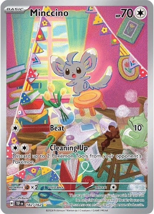 🐭 Minccino 182/162: Temporal Forces Holo GRADE 10! FAST SHIP~SHOOT OFFER!💨