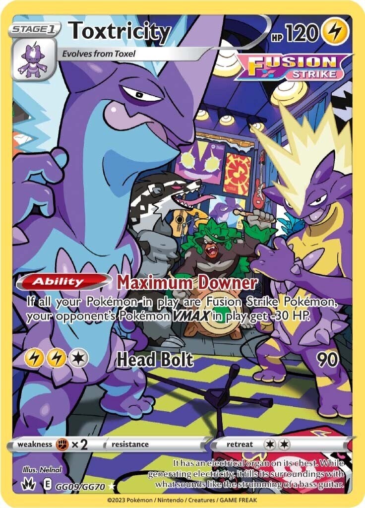 ‼️Pokemon Toxtricity GG09/GG70 Crown Zenith: Galarian Gallery Holo GRADE 10!💨
