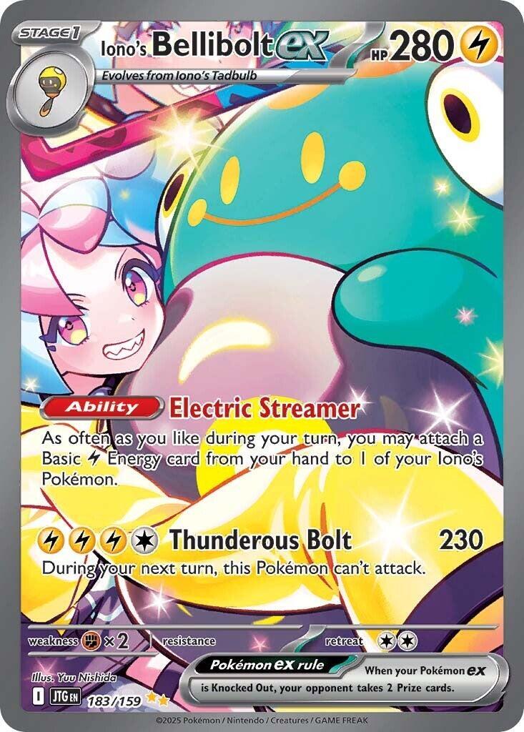 ‼️Iono's Bellibolt ex 183/159 Sv09: Journey Together Holo GRADE 10! SHIPS FAST💨