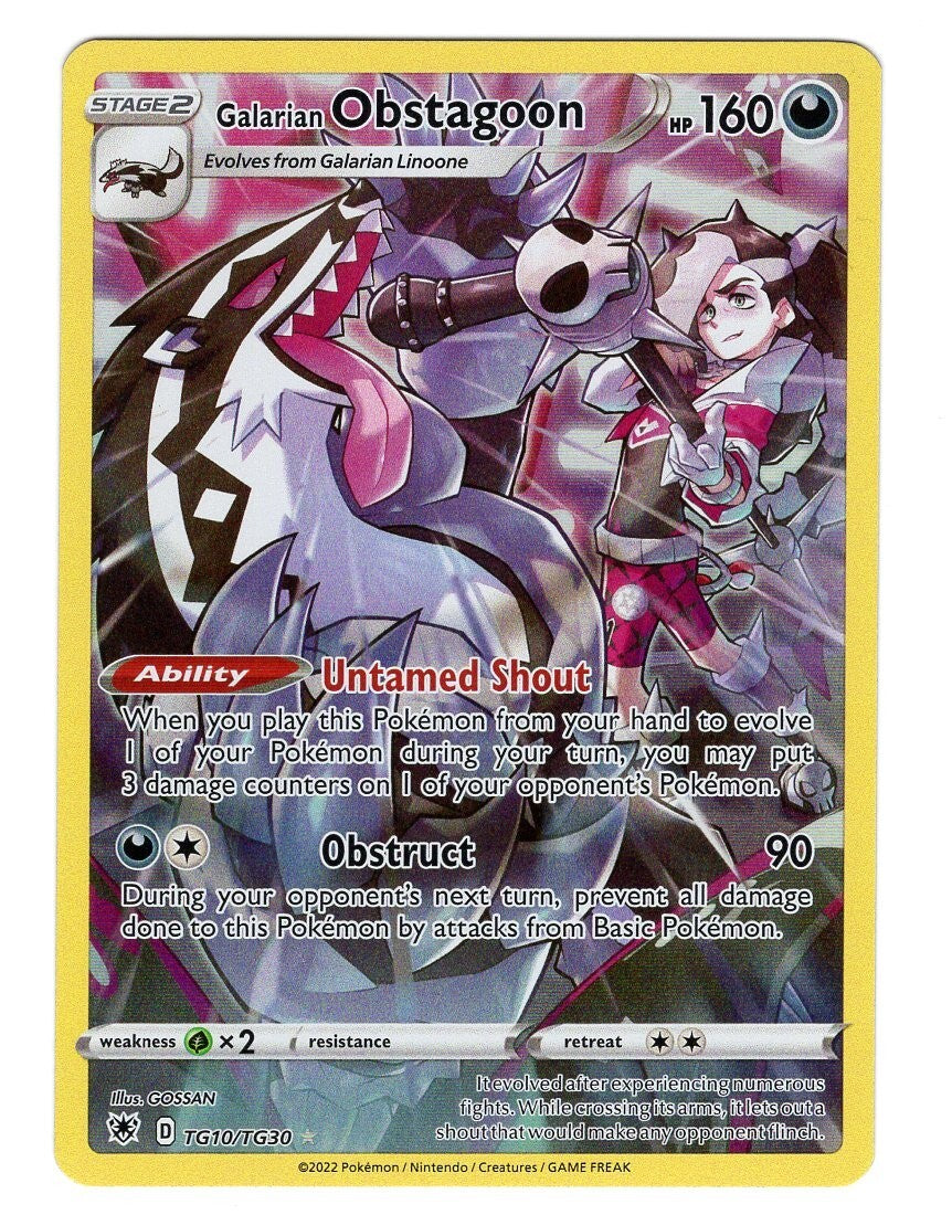 ⚠️ Galarian Obstagoon TG10 Astral Radiance Trainer~MBA GRADE 9~SHOOT OFFER!💨