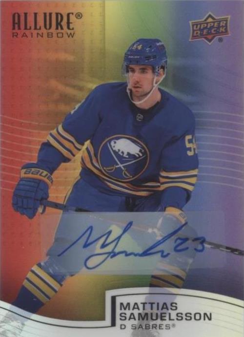 ‼️2021-22 UD Allure~Rainbow Mattias Samuelsson #R-37~GRADE 10~AUTO 10💨POP 1!