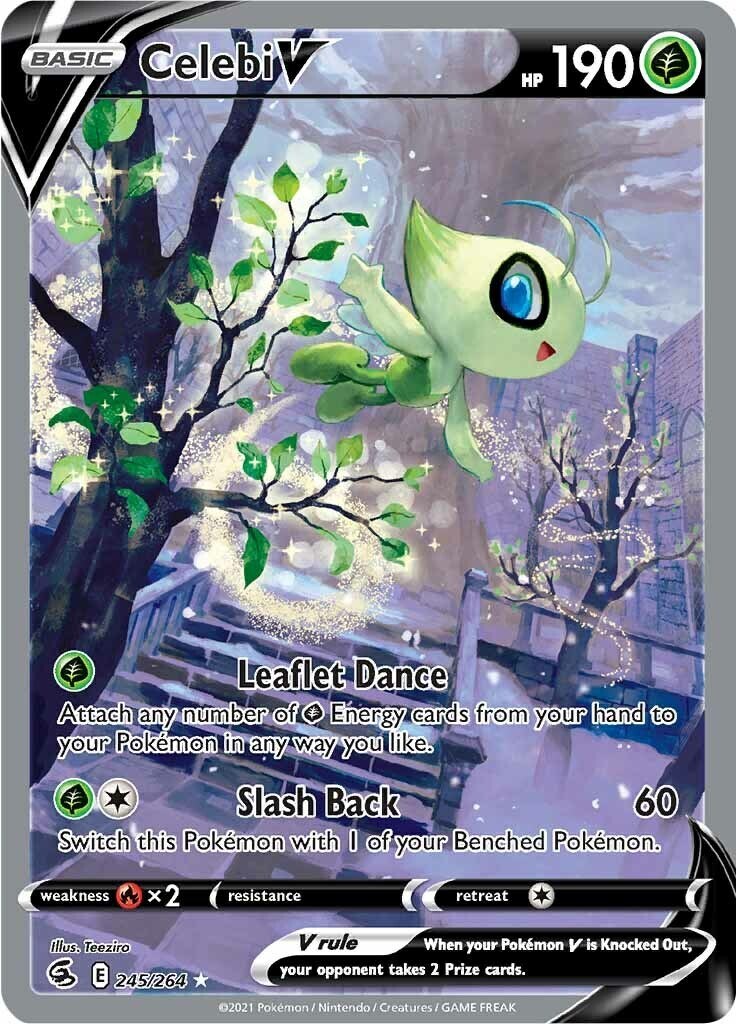 💜 Pokemon Celebi V #245 Fusion Strike Holo GRADE 10 PRISTINE GOLD LABEL!💨