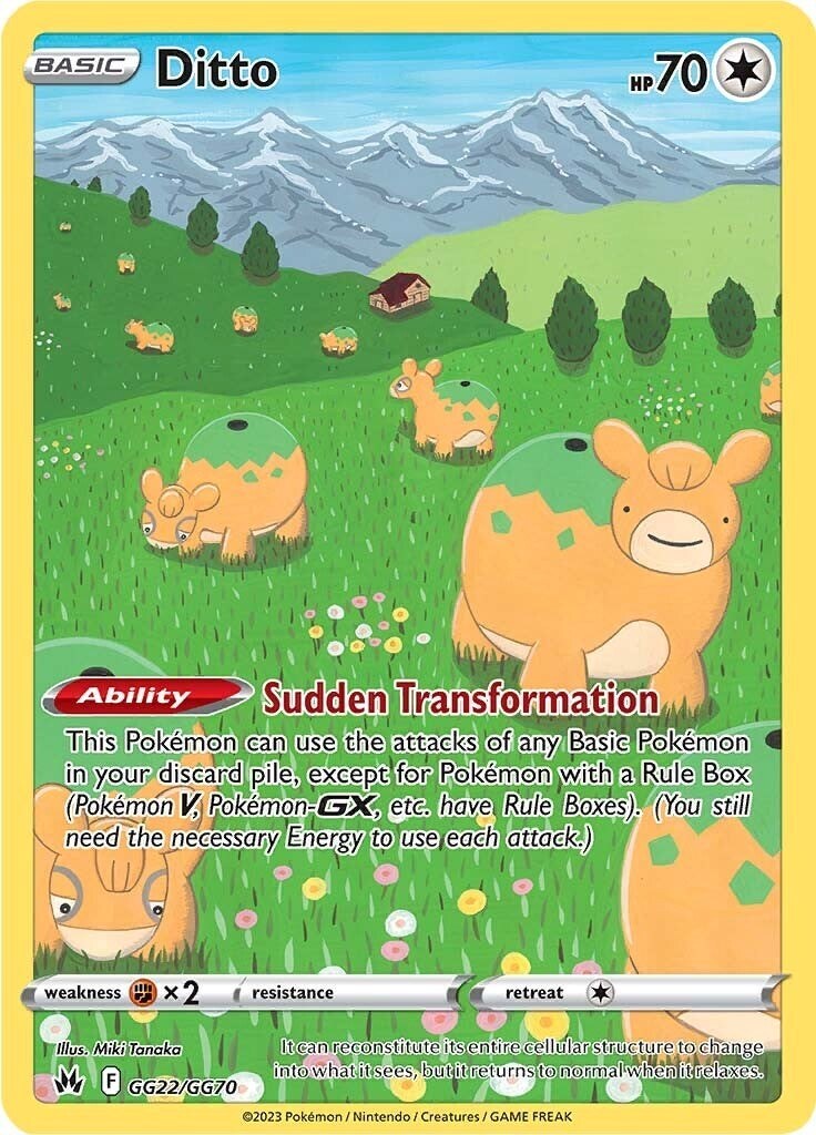‼️Pokemon Ditto GG22 Crown Zenith~Galarian Gallery Holo GRADE 10~SHOOT OFFER💨