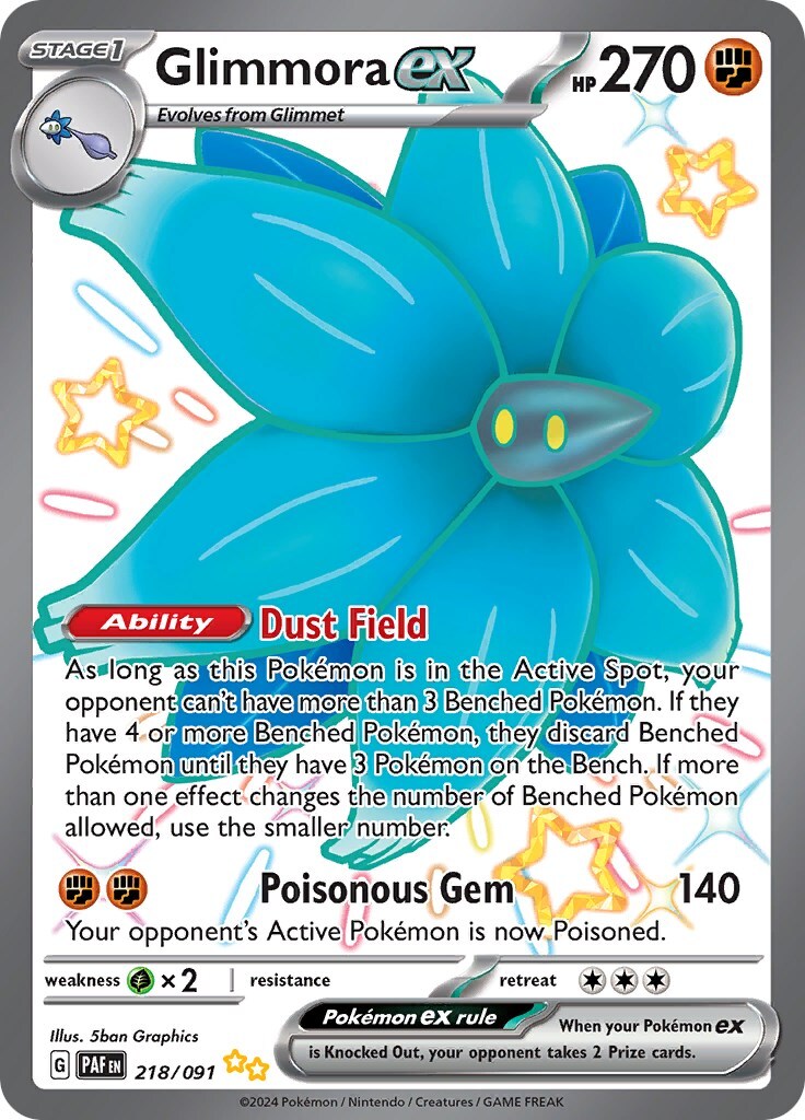 ‼️Glimmora ex 218/091 SV: Paldean Fates Holo GRADE 10! SHIPS SAME DAY!💨