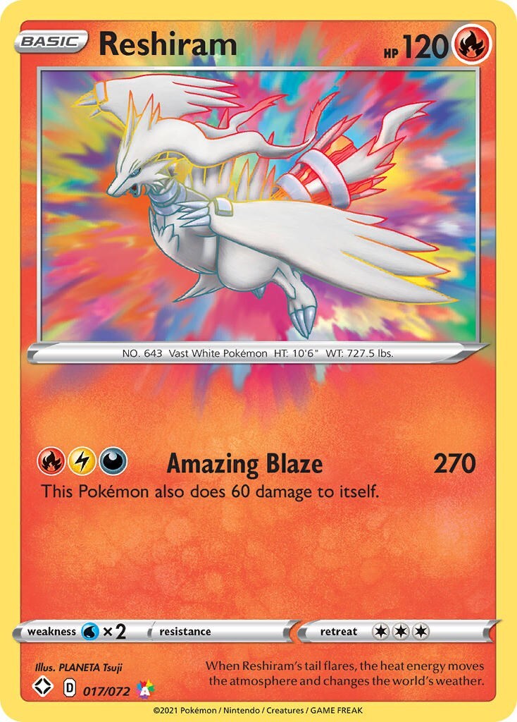‼️Reshiram 017/072 Shining Fates AMAZING RARE GRADE 10! FAST SHIP~SHOOT OFFER!💨