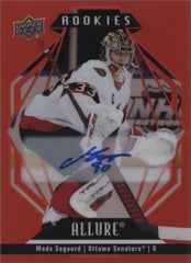 ‼️2022-23 UD Allure Rookies Mads Sogaard #140 Red Rainbow GRADE 10~AUTO 10!💨
