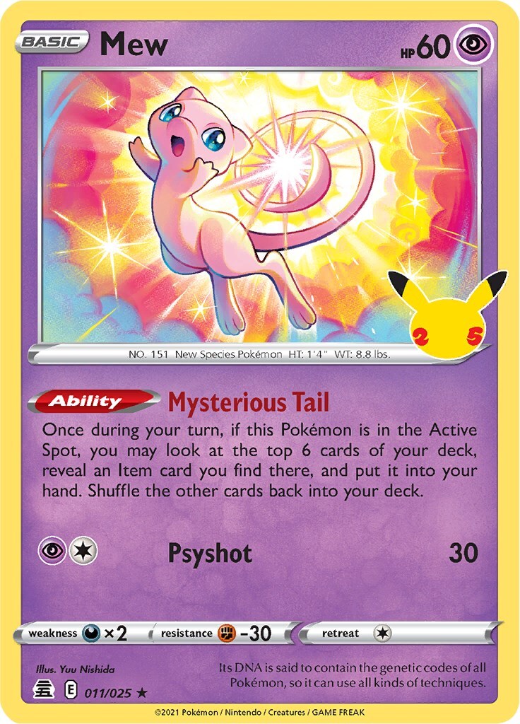 ‼️Mew 011/025 Celebrations Holo GRADE 8.5! SHIPS FAST SAME DAY! SHOOT OFFER💨