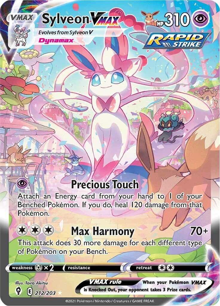 ‼️Sylveon VMAX (Alternate Art Secret) 212/203: Evolving Skies Holo GRADE 10!💨