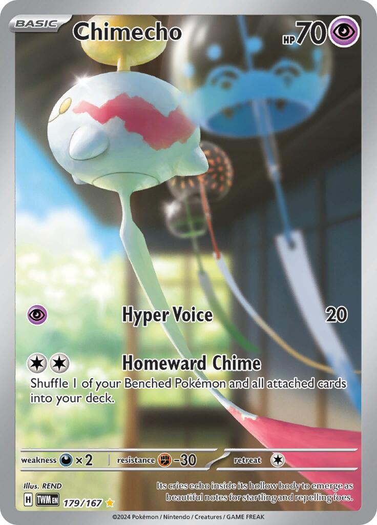 ‼️Pokemon Chimecho 179/167: Twilight Masquerade Holo GRADE 10! FAST SHIPPING💨