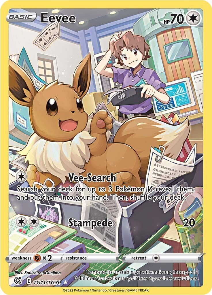 ‼️Eevee TG11/TG30: Brilliant Stars Trainer Gallery Holo GRADE 8.5! FAST SHIP!💨