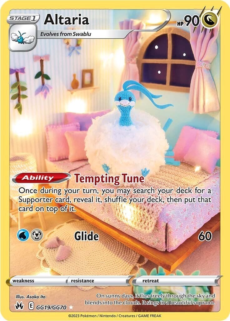 ‼️2023 POKEMON CROWN ZENITH GG19 ALTARIA HOLOGRAPHIC GALARIAN GALLERY GRADE 10💨