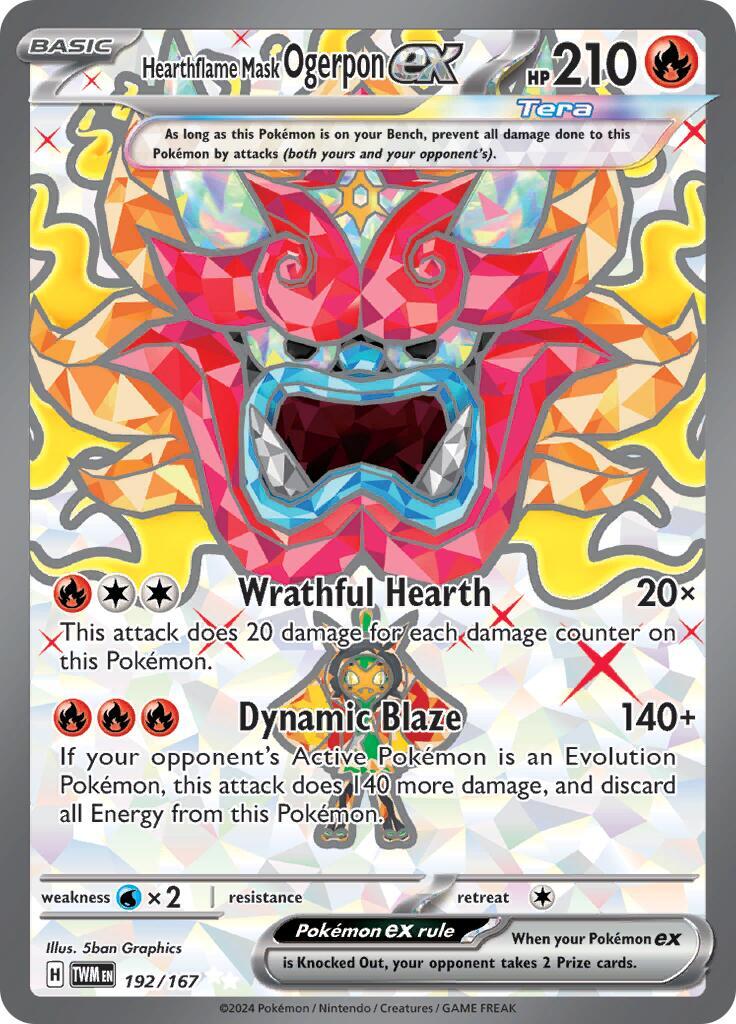 ‼️Hearthflame Mask Ogerpon ex #192: Twilight Masquerade GRADE 10! SHOOT OFFER💨