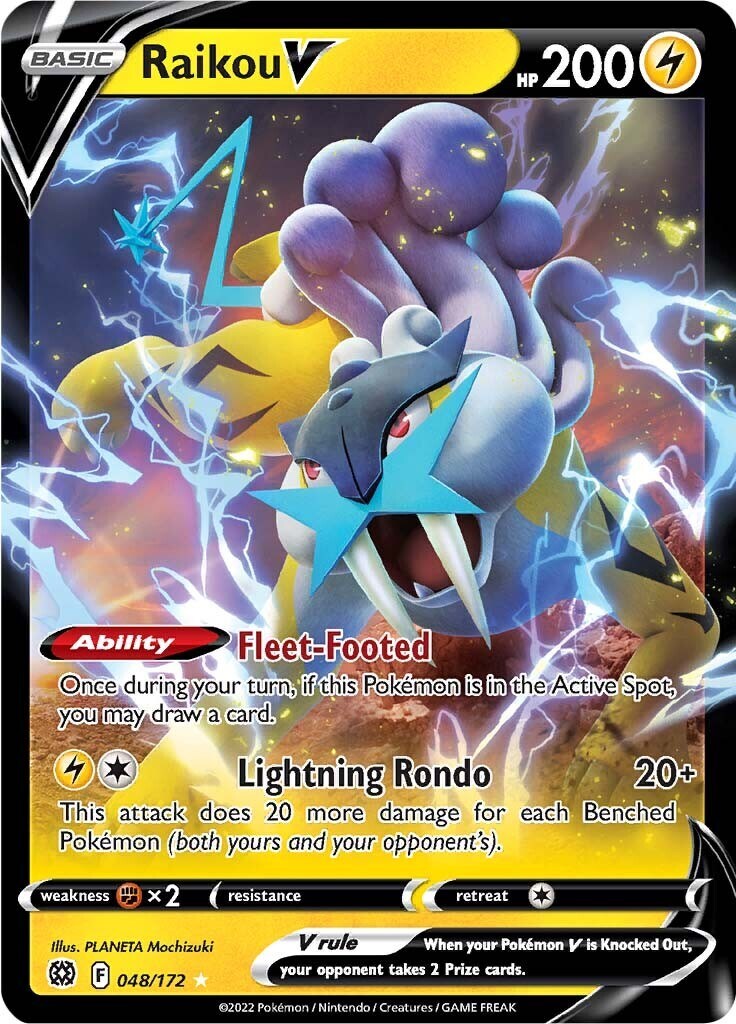 ‼️Pokemon Raikou V 048/172: Brilliant Stars Holo GRADE 10! FAST SHOP~SHOOT OFFER