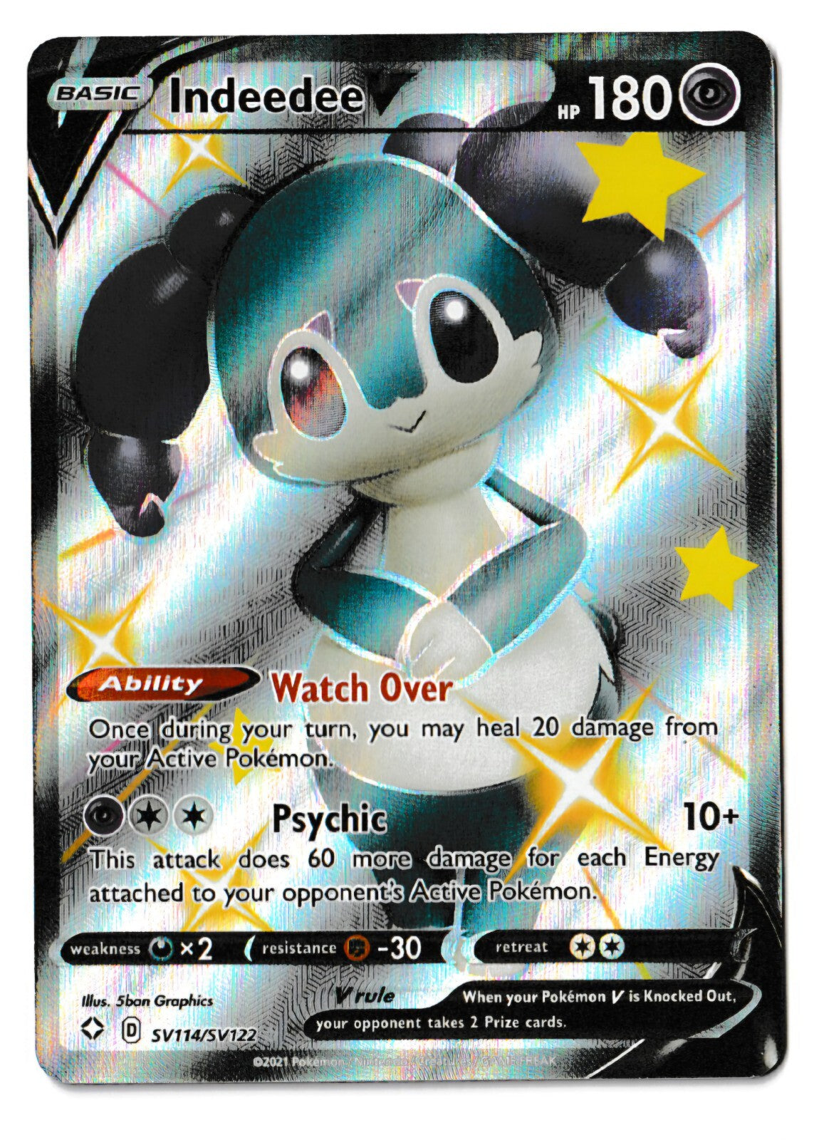 ⚠️ Indeedee V SV114 Shining Fates Shiny Vault~PRISTINE 10 GOLD LABEL TOP POP!💨