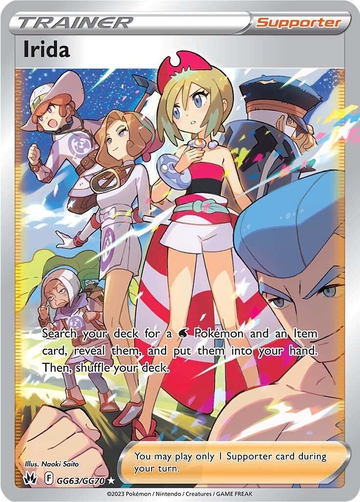 ‼️Pokemon Irida GG63 Crown Zenith~Galarian Gallery Holo GRADE 10~SHOOT OFFER!💨