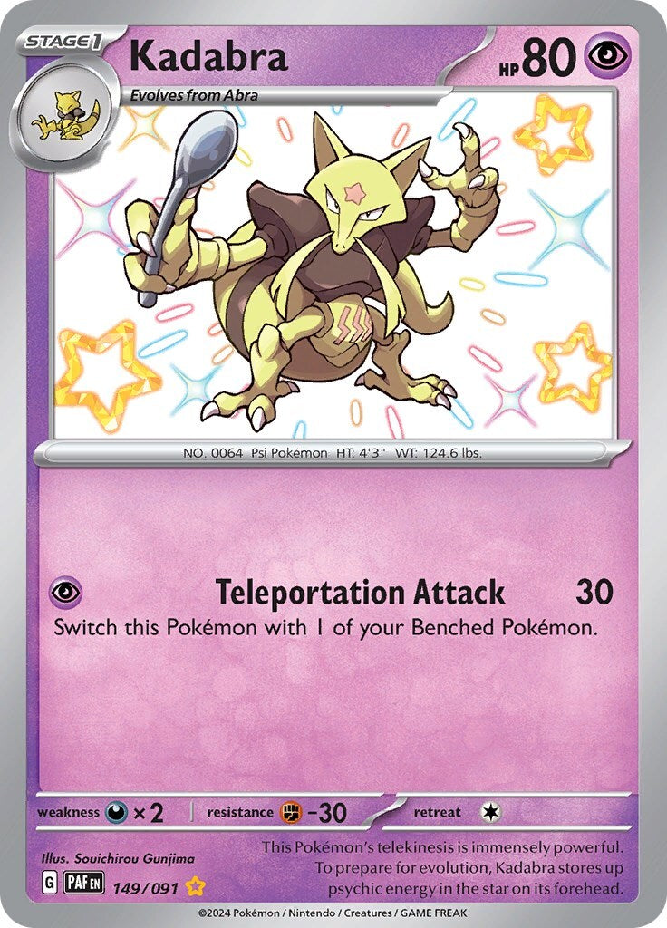 ‼️Kadabra 149/091: Paldean Fates BABY SHINY GRADE 10! SHIPS FAST~SHOOT A OFFER💨